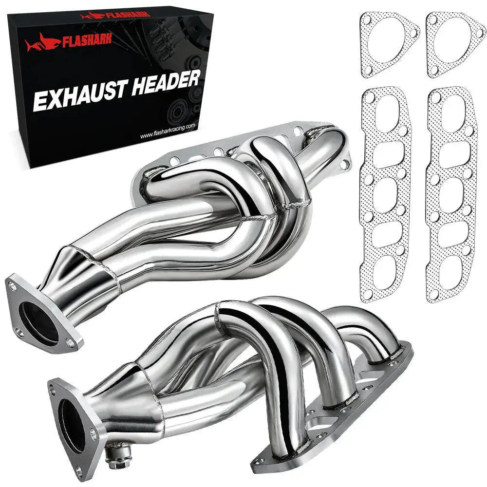 Exhaust Header/Downpipe Exhaust/Cat-Back Exhaust w/ 4.5" Dual Burnt Tips for 2003-2006 Nissan 350Z Flashark