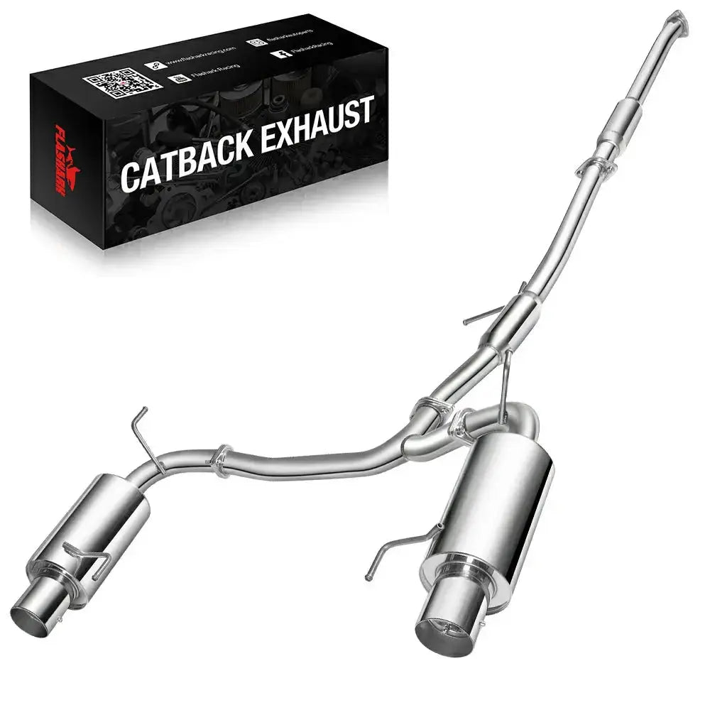 Exhaust Header/ Catback Exhaust w/4.5" Muffler Tip for 1998-2002 Honda Accord J30 V6 Flashark
