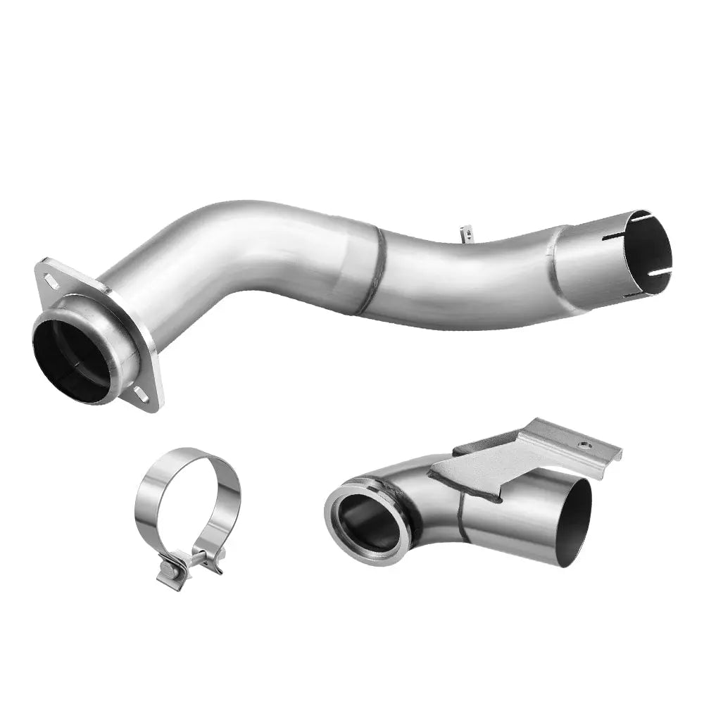 4" Turbo Downpipe Exhaust For 2015-2019 Ford 6.7L Powerstroke F250 F350 F450 F550 Flashark