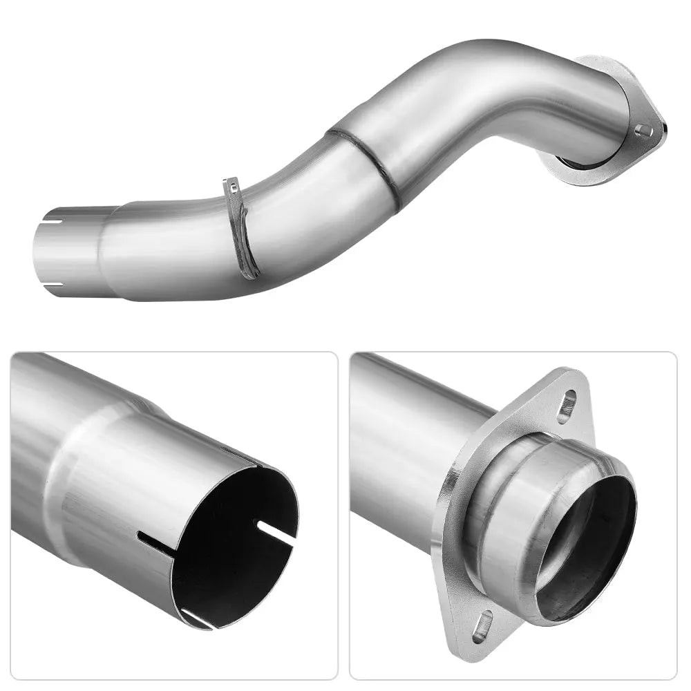 4" Turbo Downpipe Exhaust For 2015-2019 Ford 6.7L Powerstroke F250 F350 F450 F550 Flashark