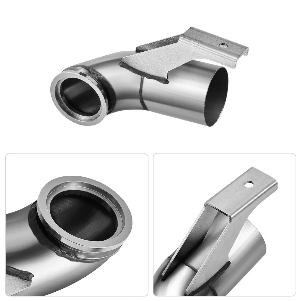 4" Turbo Downpipe Exhaust For 2015-2019 Ford 6.7L Powerstroke F250 F350 F450 F550 Flashark