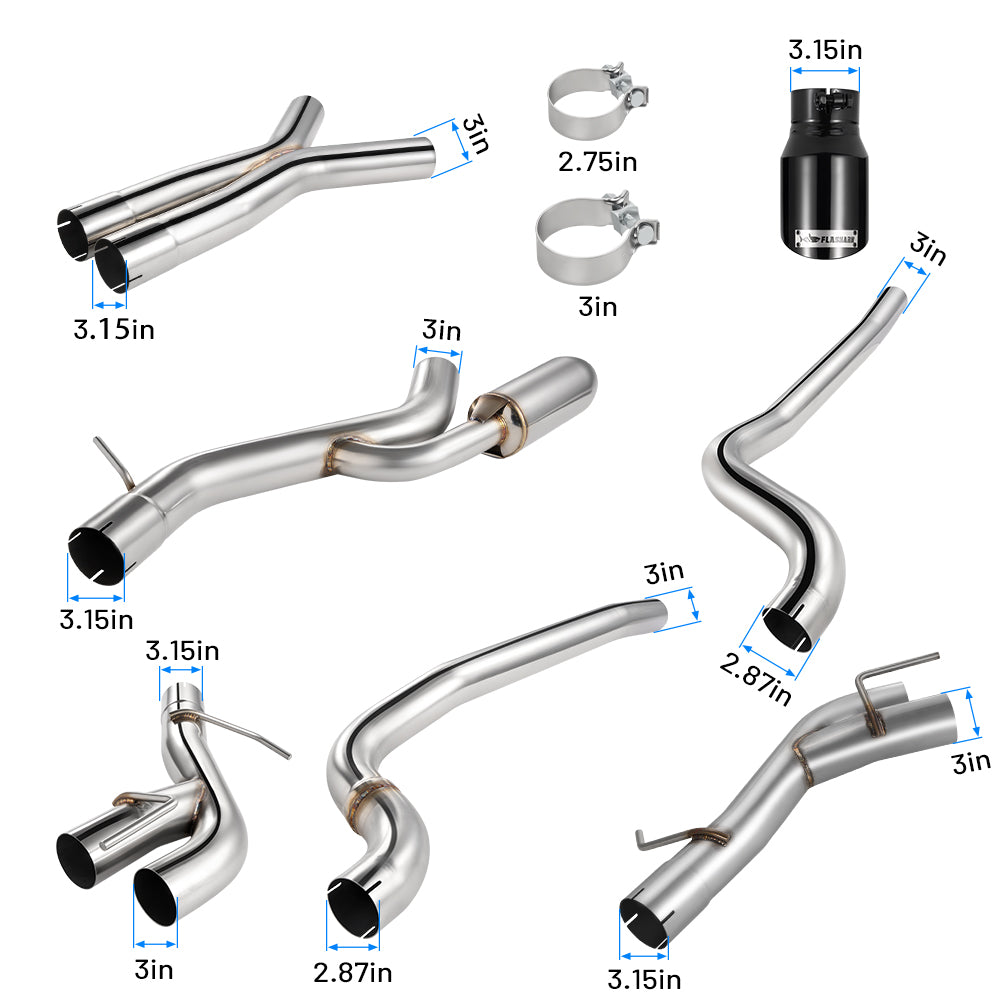 Tubo de escape Catback de 4,5 pulgadas con una sola punta y 3 pulgadas para Nissan 350Z Infiniti G35 2003-2008
