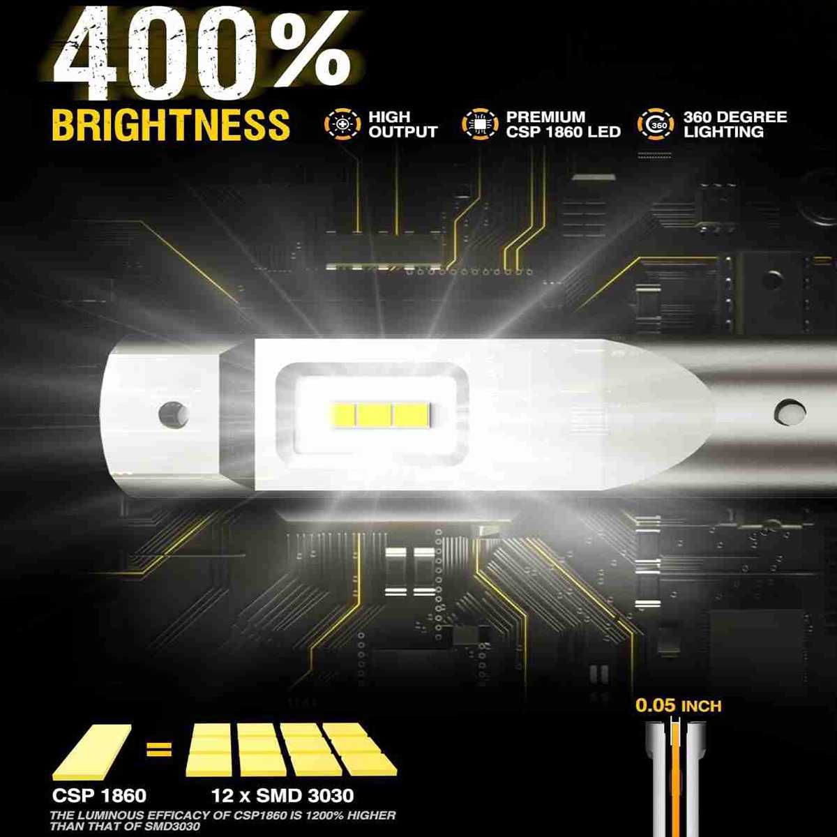 Flashark 880 LED Fog Light Bulbs 10W 6000LM 6000K