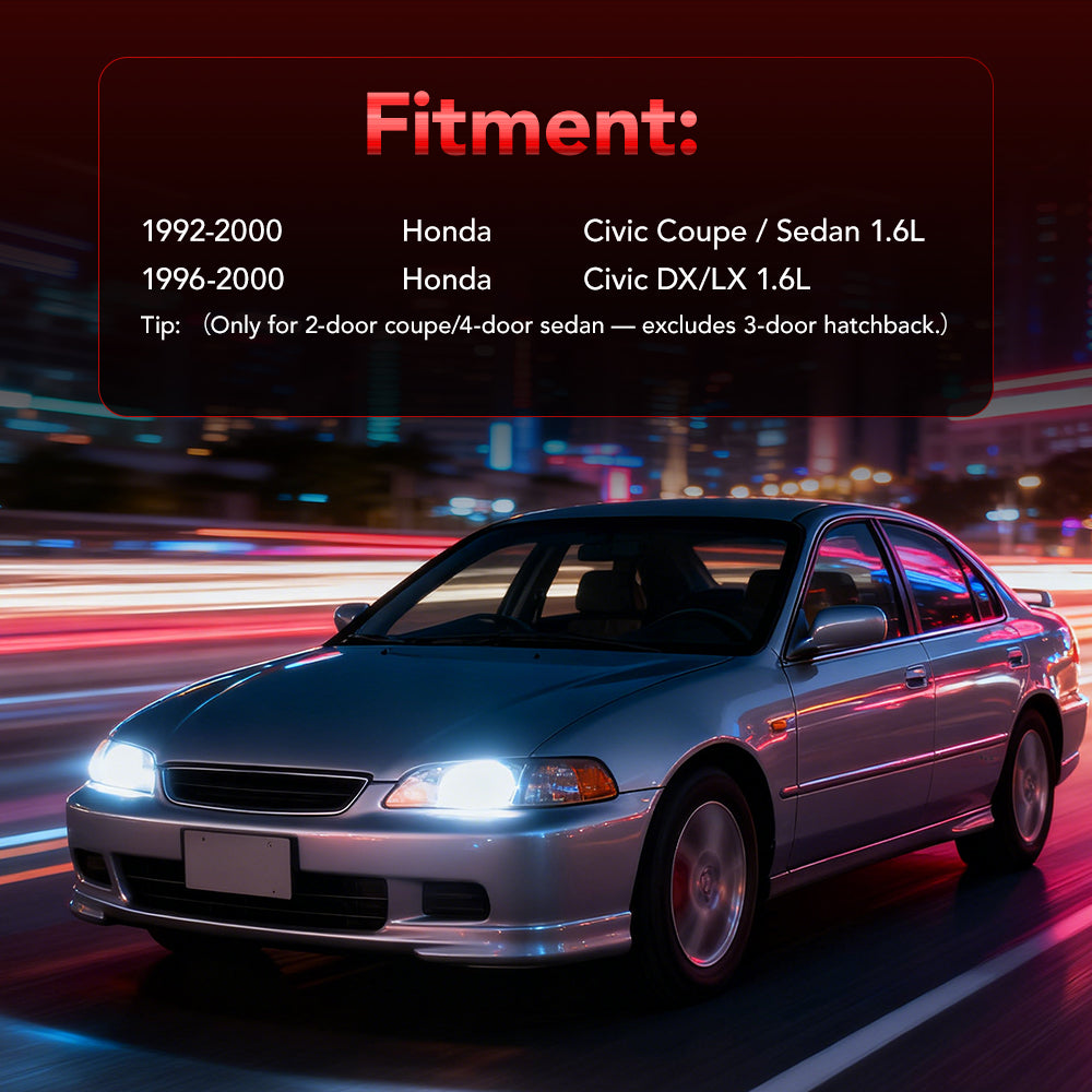 1992-2000 Honda Civic 1.6L Catback Exhaust System with 4-Inch Burnt Rolled Muffler Tip 2.25 Inch