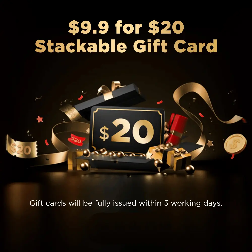 $9.9 for $20 Stackable Gift Card Flashark