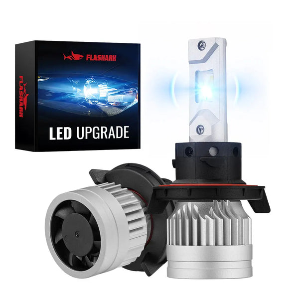 X3S H13/9008 100W 6500K 24000LM White IP67 LED Headlight Bulbs 2Pcs Flashark