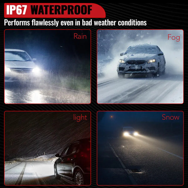 X4i H13/9008 110W 6500K 28000LM White IP67 LED Headlight Bulbs 2Pcs Flashark