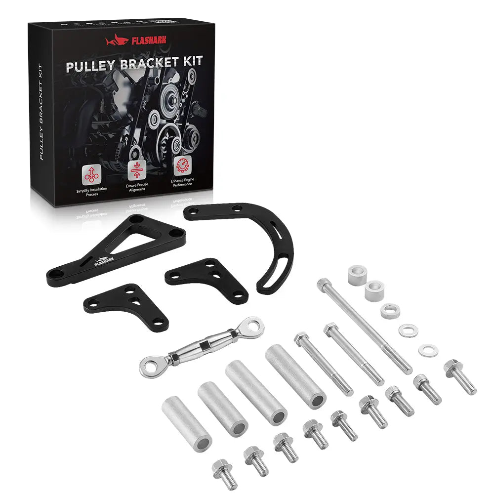 Adjustable Alternator Power Steering Bracket Kit LWP Chevy Small Block Flashark