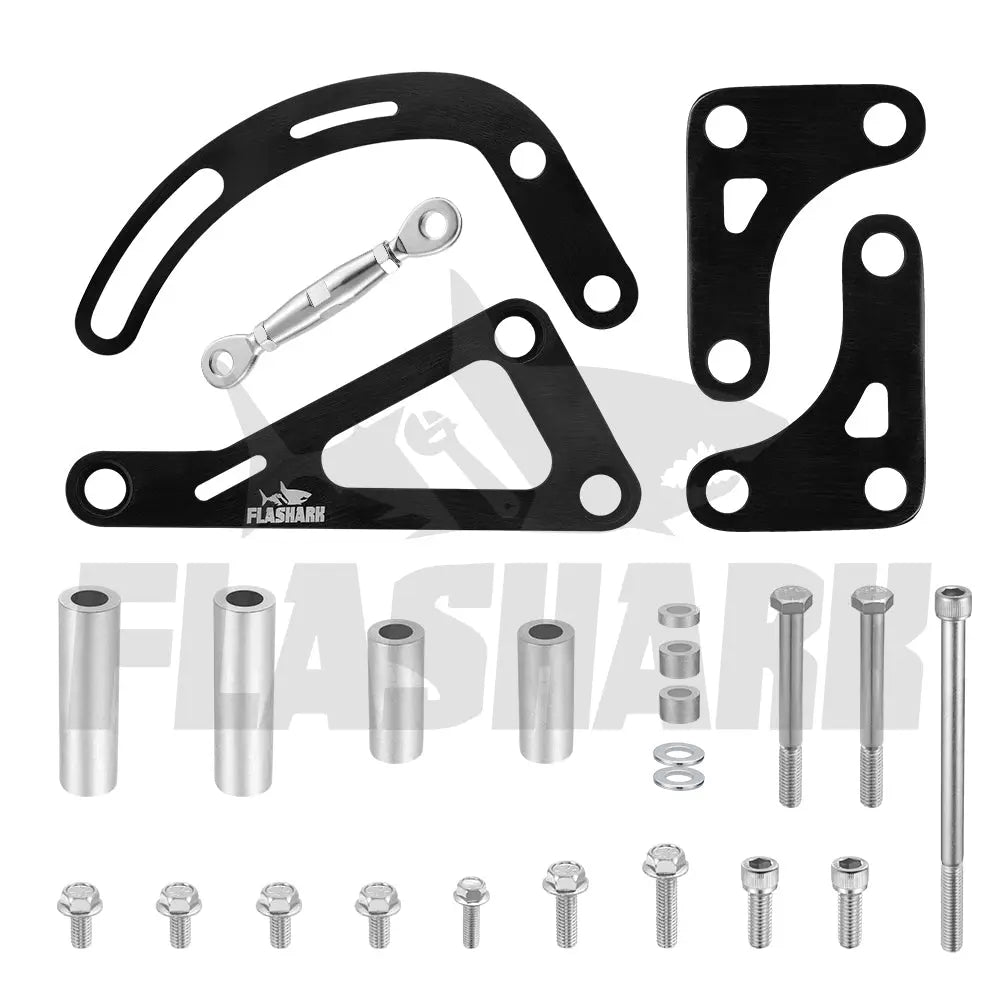 Adjustable Alternator Power Steering Bracket Kit LWP Chevy Small Block Flashark