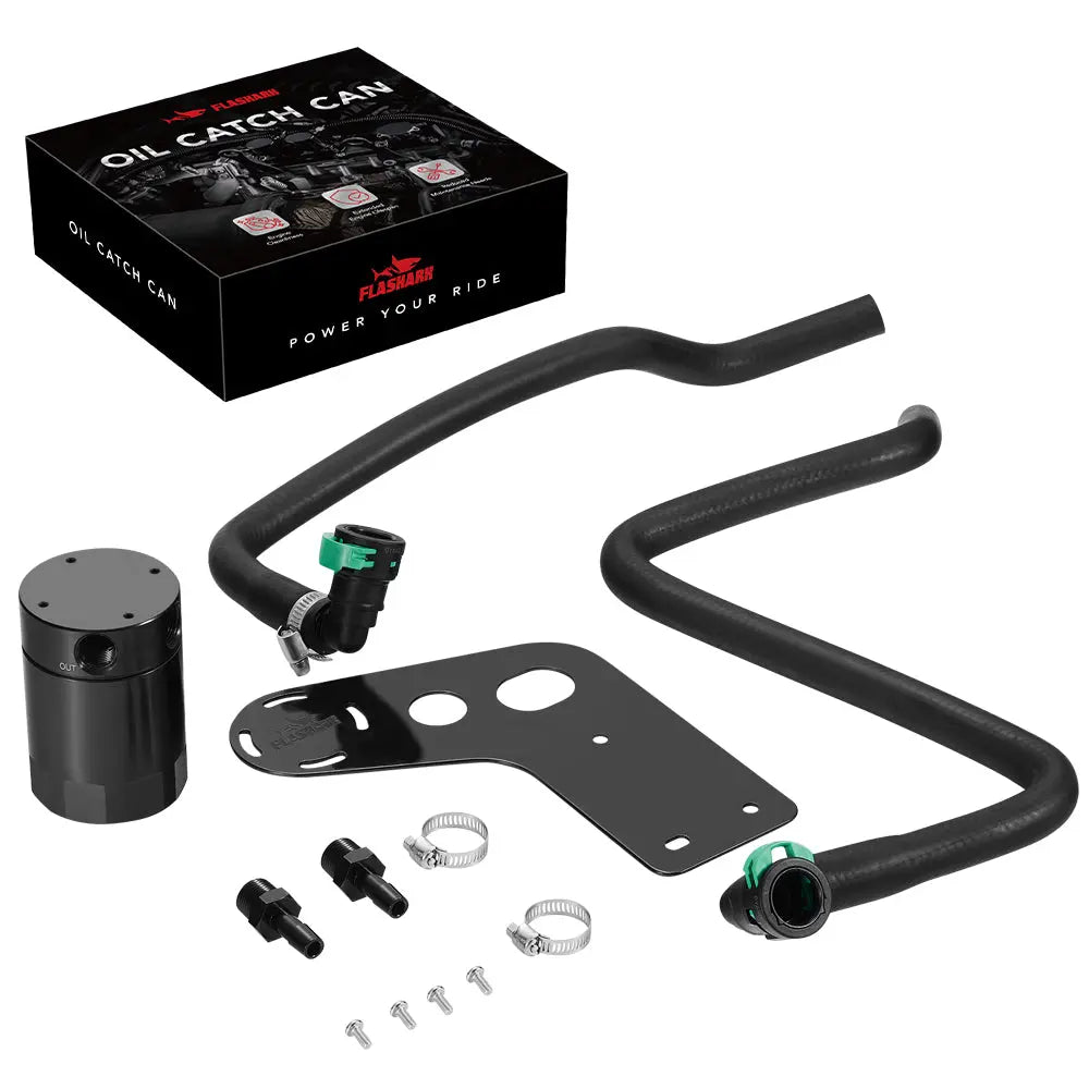 Baffled Oil Catch Can PCV Side for 2015-2017 Ford Mustang GT Flashark