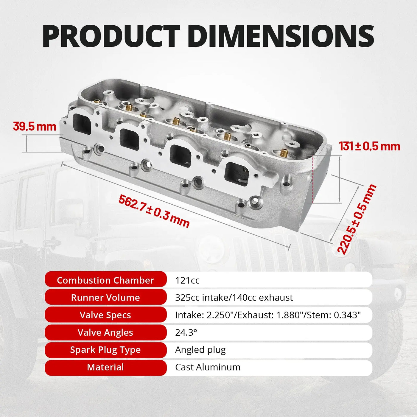 Cast Aluminum Cylinder Head for BBC Engines (Angled Plug) — Fits 1965-2000 Chevy V8 (396/427/454/502) (Copy) Flashark