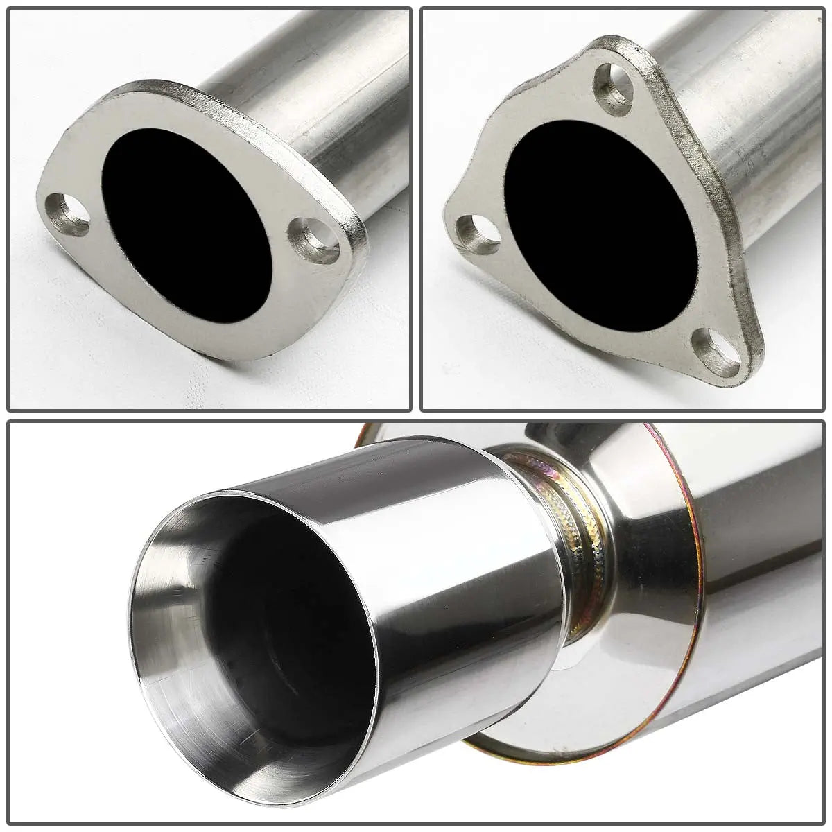 Cat-Back Exhaust for 2002-2005 Honda Civic w/ 4" N1 Muffler Tip 2.0L Flashark