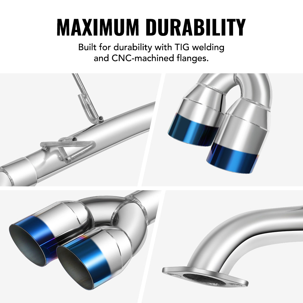 Catback Exhaust & Axle Back for 2015-2021 Subaru WRX / WRX STI | 4" Quad Muffler Tips | N1 Style Burnt Tip (Copy) Flashark