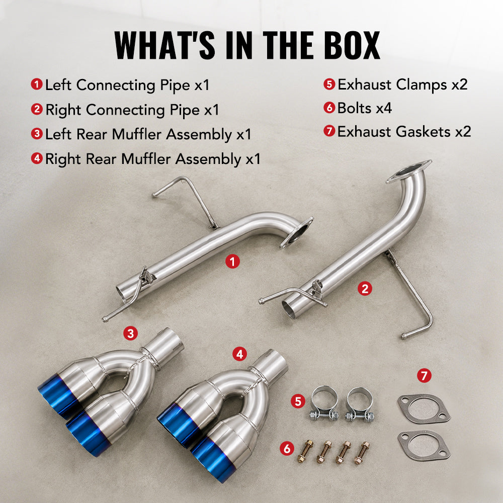 Catback Exhaust & Axle Back for 2015-2021 Subaru WRX / WRX STI | 4" Quad Muffler Tips | N1 Style Burnt Tip (Copy) Flashark