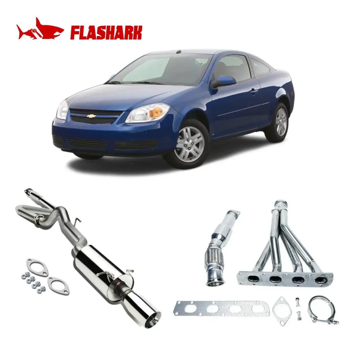 2005-2010 Chevy Cobalt 2.2L 2007-2010 Pontiac G5 2.2L DOHC Silenciador de acero inoxidable de 3,5 pulgadas con punta enrollada Sistema de escape Catback