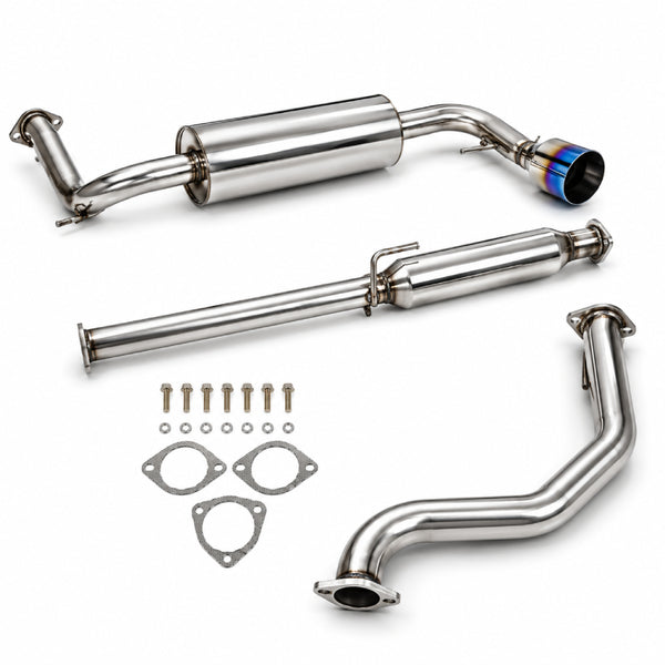 Catback Exhaust System for 1988-1991 Honda CRX 1.5L | 4.5" Burnt Muffler Tip丨3DR Only