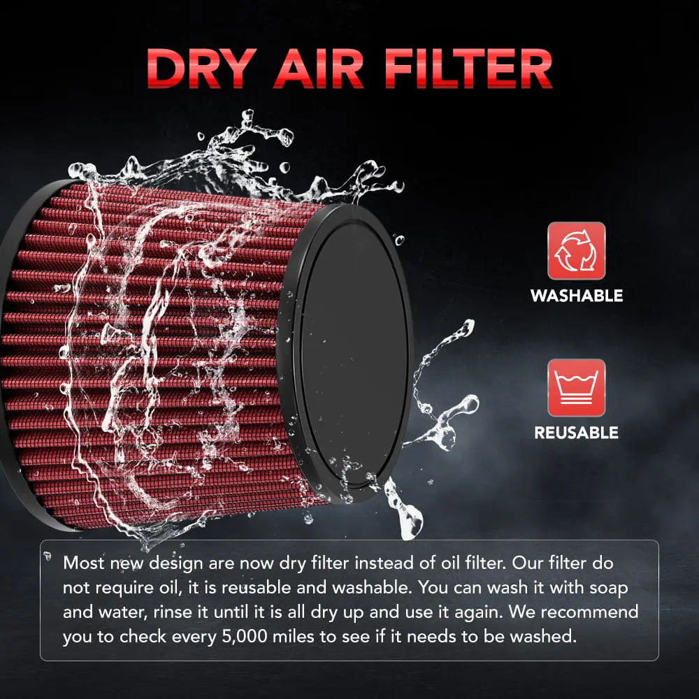 Clod Air Intake Kit for 1994-2001 Acura Integra GS-R with 1.8L L4 Engine Red Flashark