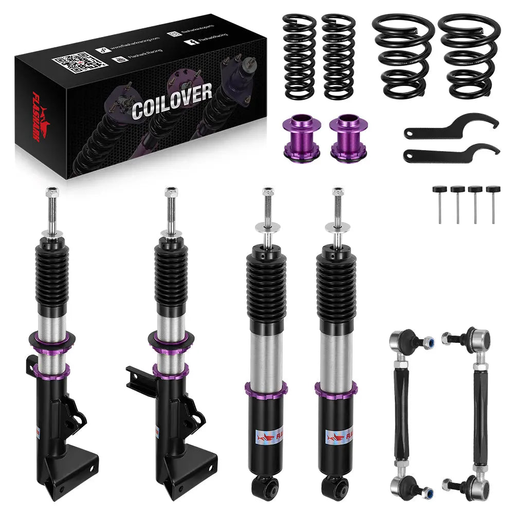 Coilover Shock Absorbers Struts 32-Way for 2001-2007 Mercedes-Benz C-Class RWD Hyper-Street II Flashark