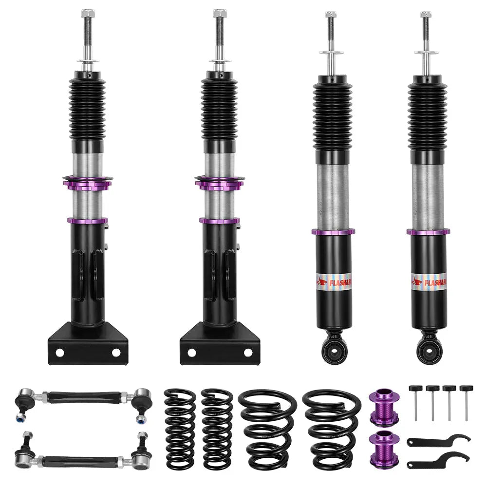 Coilover Shock Absorbers Struts 32-Way for 2001-2007 Mercedes-Benz C-Class RWD Hyper-Street II Flashark