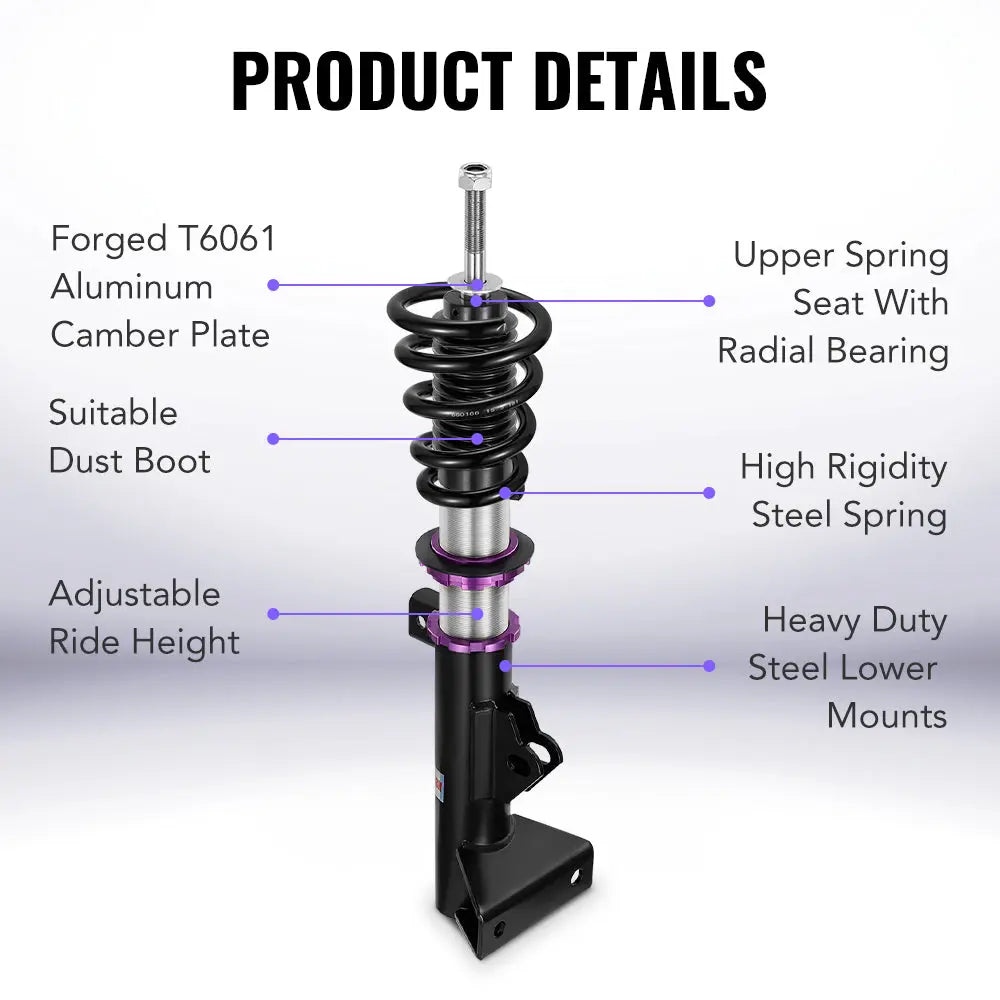 Coilover Shock Absorbers Struts 32-Way for 2001-2007 Mercedes-Benz C-Class RWD Hyper-Street II Flashark