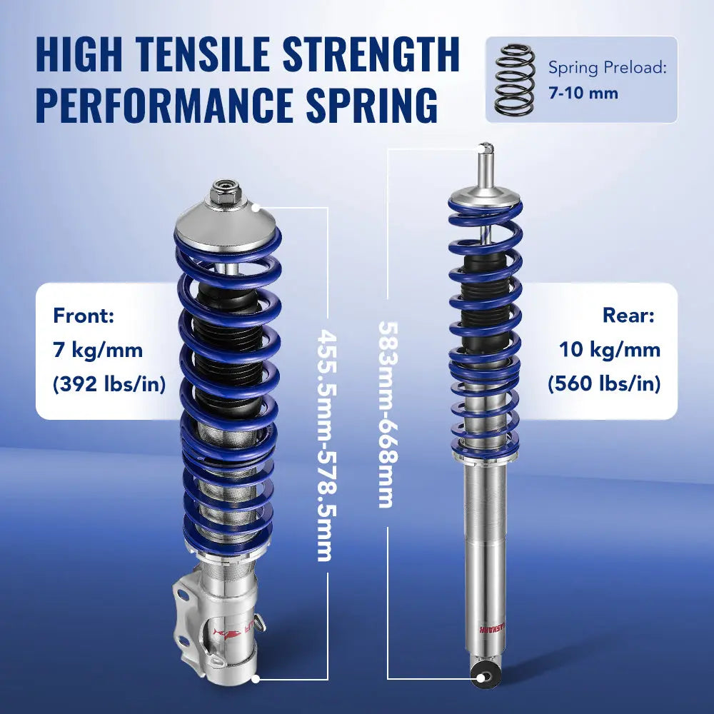 Coilover Shock Absorbers Struts 4PCS for 1985-1992 VW Golf MK2| 1991-2000 Golf Mk3 | 1988-1995 VW Corrado Flashark