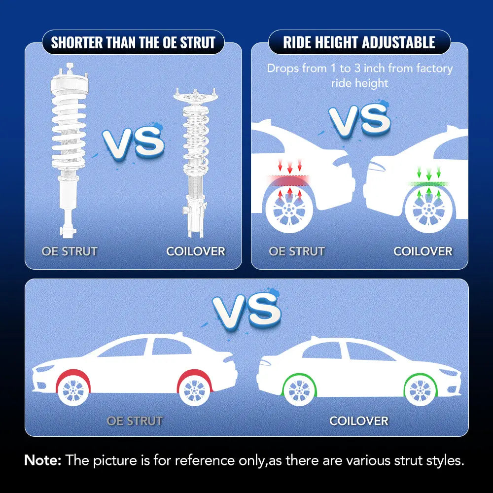 Coilover Shock Absorbers Struts 4PCS for 1985-1992 VW Golf MK2| 1991-2000 Golf Mk3 | 1988-1995 VW Corrado Flashark