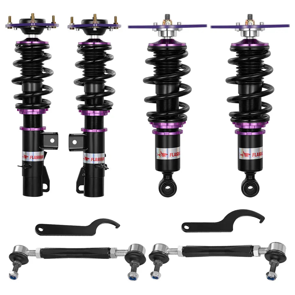 Coilover Shock Absorbers Struts 4PCS for 2002-2006 MINI Cooper R50 R52 R53 Flashark