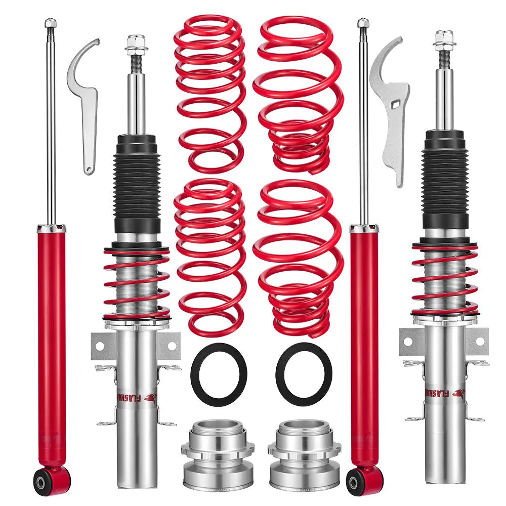 Coilover Shock Absorbers Struts 4PCS for 2002-2009 VW Polo 9N, 9N2, 9N3 | Fox 5Z 1.2, 1.4, 1.6, 1.8T, 1.4 TDi, 1.9SDi, 1.9TDi Flashark