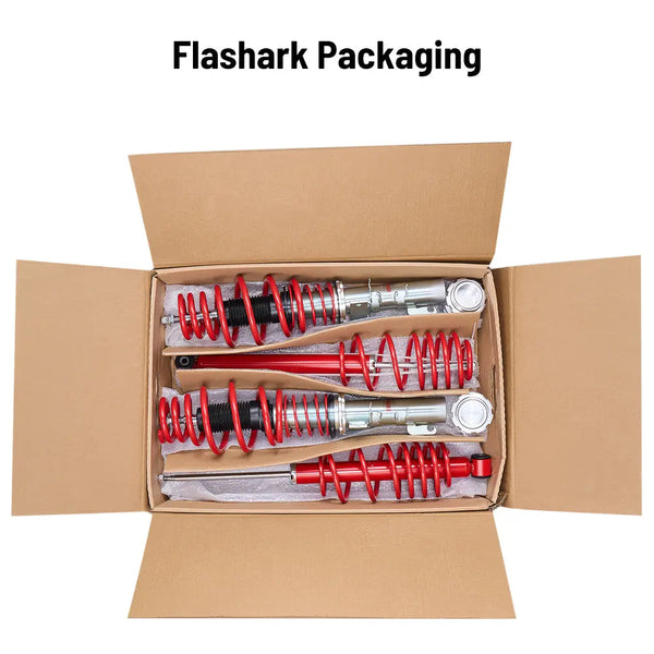 Coilover Shock Absorbers Struts 4PCS for 2002-2009 VW Polo 9N, 9N2, 9N3 | Fox 5Z 1.2, 1.4, 1.6, 1.8T, 1.4 TDi, 1.9SDi, 1.9TDi Flashark