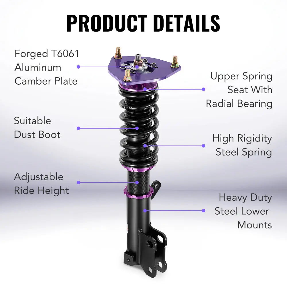 Coilover Shock Absorbers Struts for 2006-2012 Mitsubishi Eclipse (4G2004-2012 Mitsubishi Galant (DJ) Flashark