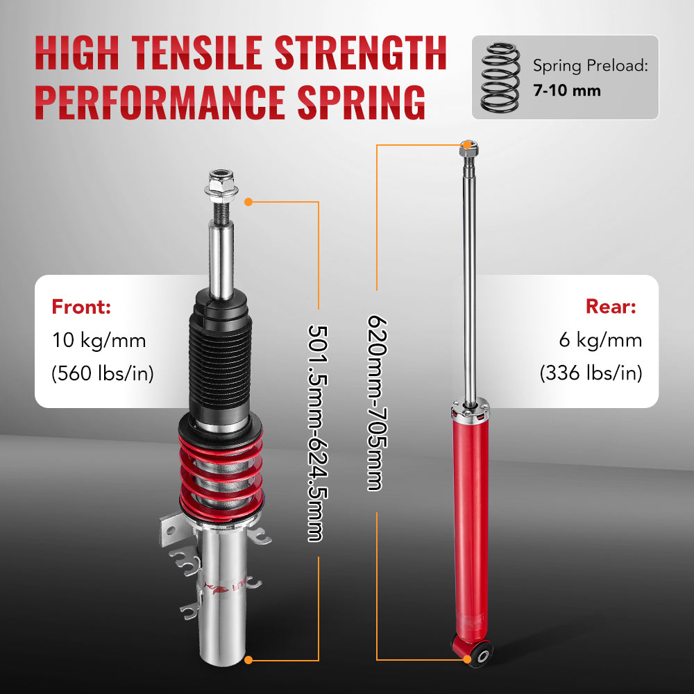 2002-2009 VW Polo (9N/9N2/9N3) & Volkswagen Fox (5Z) Coilover Suspension Kit 4PCS