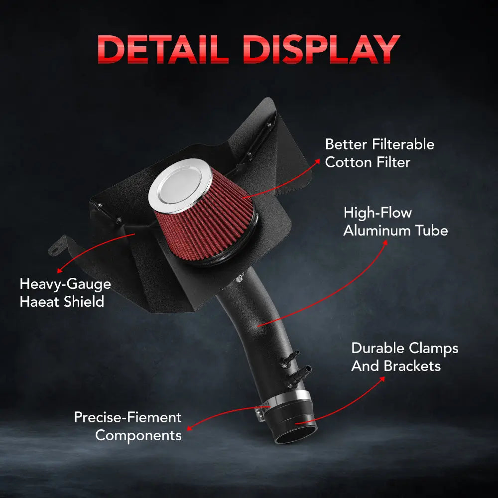 Cold Air Intake For 2015-2017 Ford Mustang V6 3.7L GAS DOHC Naturally Aspirated Flashark