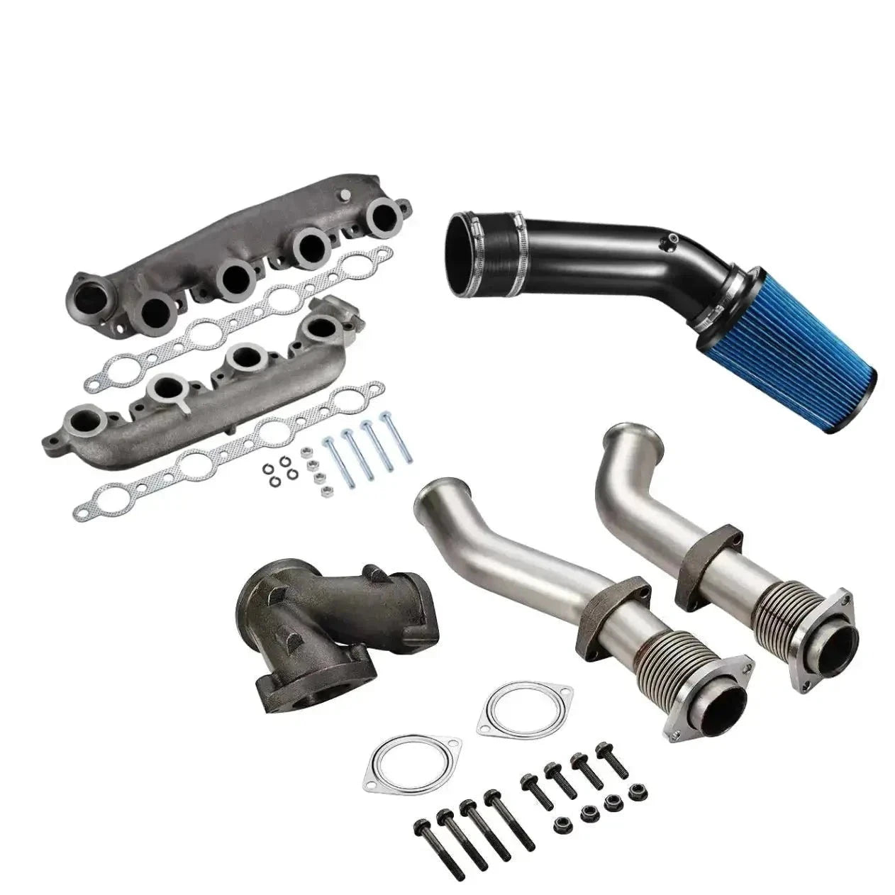 Exhaust Manifold/Up-Pipe Exhaust/Cold Air Intake Kit for 1999.5-2003 Ford 7.3 Powerstroke Diese Flashark
