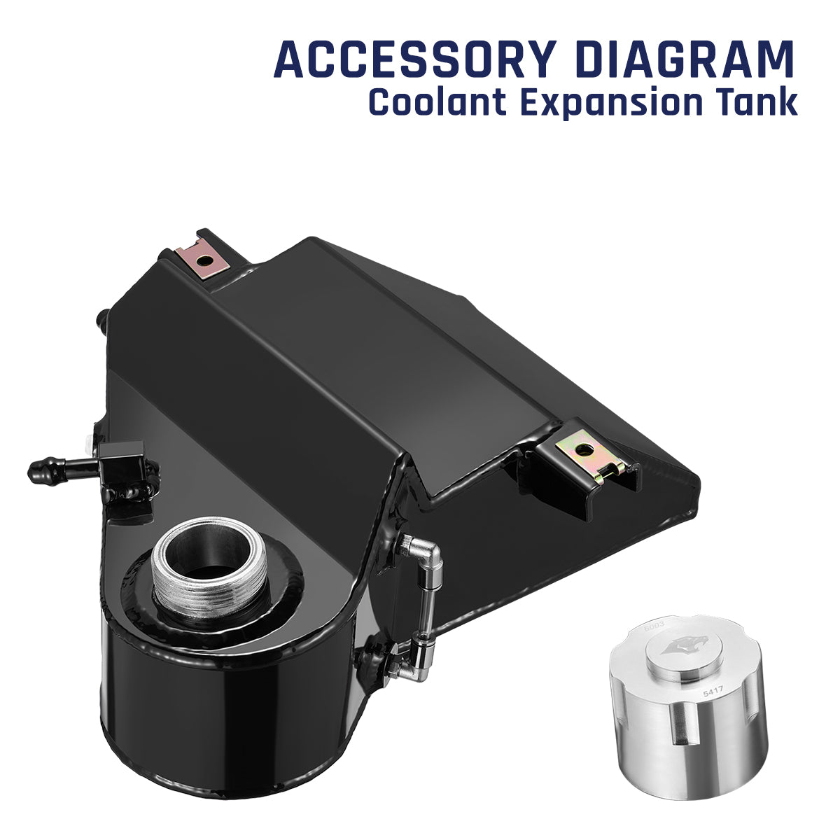 Depósito de refrigerante de aluminio para Ford Powerstroke 6.0L 2003-2007 (sin tapa)