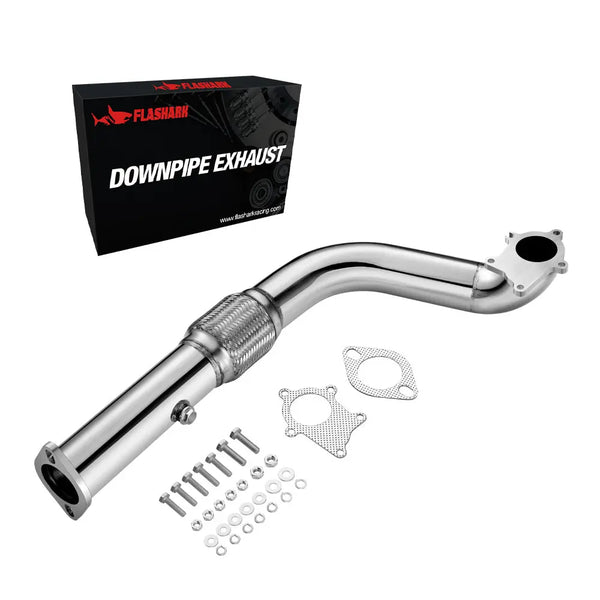Downpipe Exhaust for 1988-2001 Honda Civic/CRX/Del Sol/Acura Integra T3/T4 Turbo/Charger B16/B18/D15/D16 5 Bolts 3 Inch Flashark