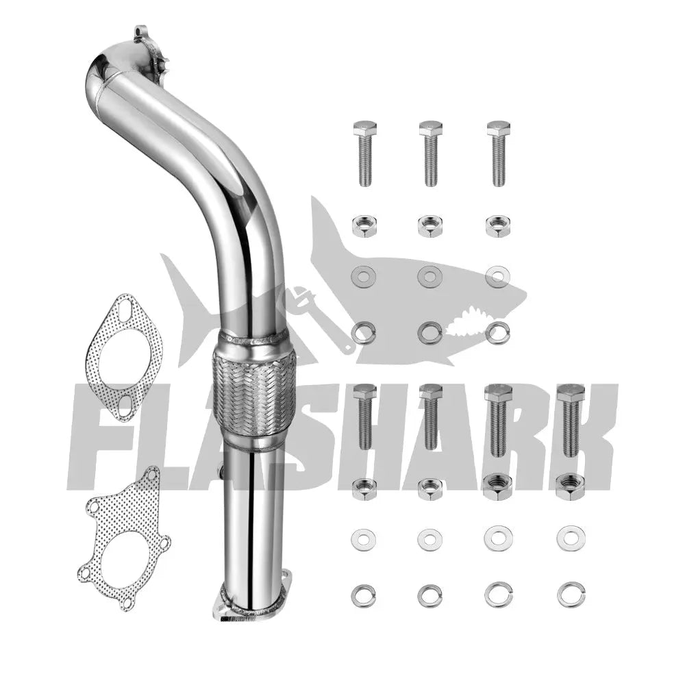 Downpipe Exhaust for 1988-2001 Honda Civic/CRX/Del Sol/Acura Integra T3/T4 Turbo/Charger B16/B18/D15/D16 5 Bolts 3 Inch Flashark