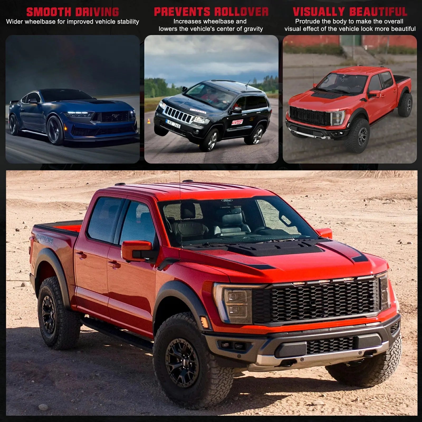 2012-2018 Ram 1500 Pick Up Trucks(DS/DJ) 5x5.5 Wheel Spacers 4PCS Flashark