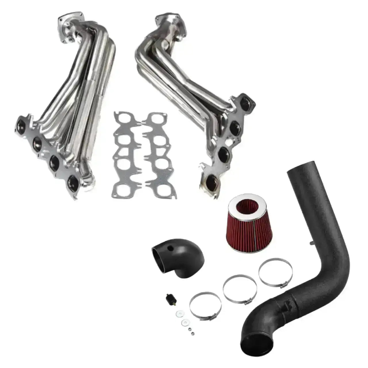 Exhaust Header/Cold Air intake kit All-In-One Kit for 2005-2010 Chrysler 300c Dodge Challenger/Charger Magnum 5.1L Hemi V8 Flashark