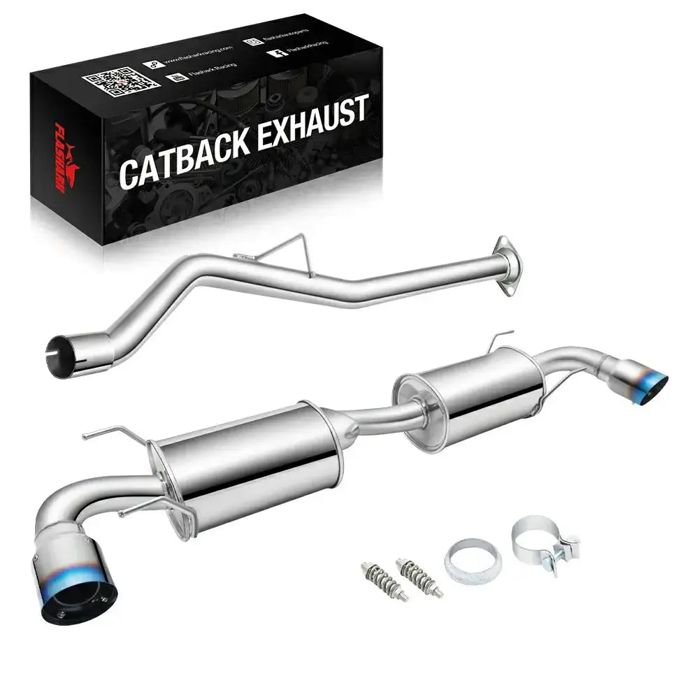Exhaust Header/Catback Exhaust System w/ Dual Burnt Tip for 2004-2008 Mazda RX-8 1.3L Flashark