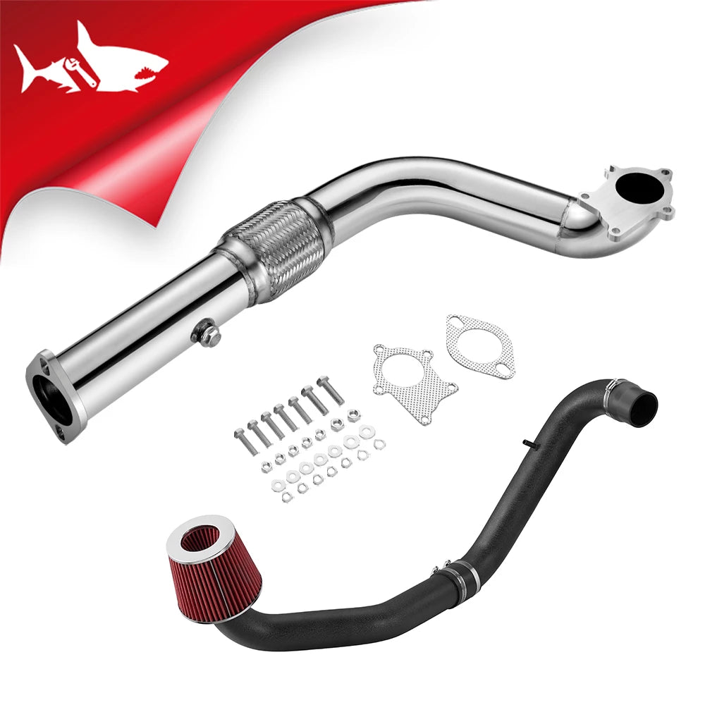 Flashark 3-Inch T3/T4 Turbo Downpipe for 1988–2000 Honda Civic, 1988–1991 CRX, 1993–1997 del Sol & 1988–2001 Acura Integra