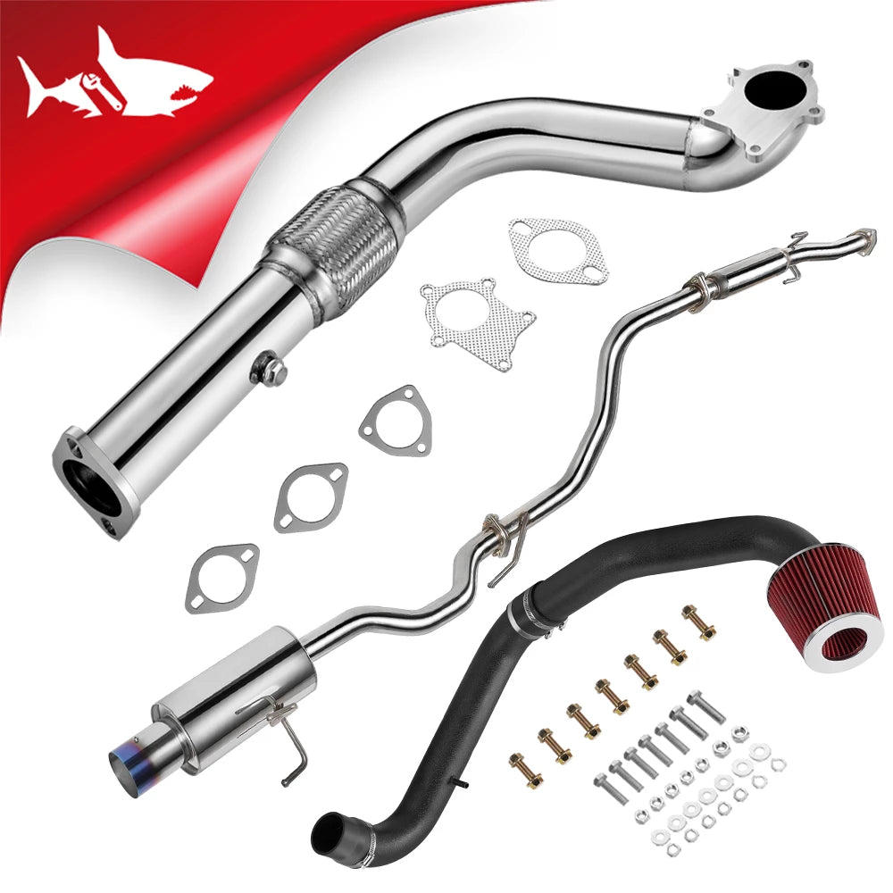 Flashark 3-Inch T3/T4 Turbo Downpipe for 1988–2000 Honda Civic, 1988–1991 CRX, 1993–1997 del Sol & 1988–2001 Acura Integra