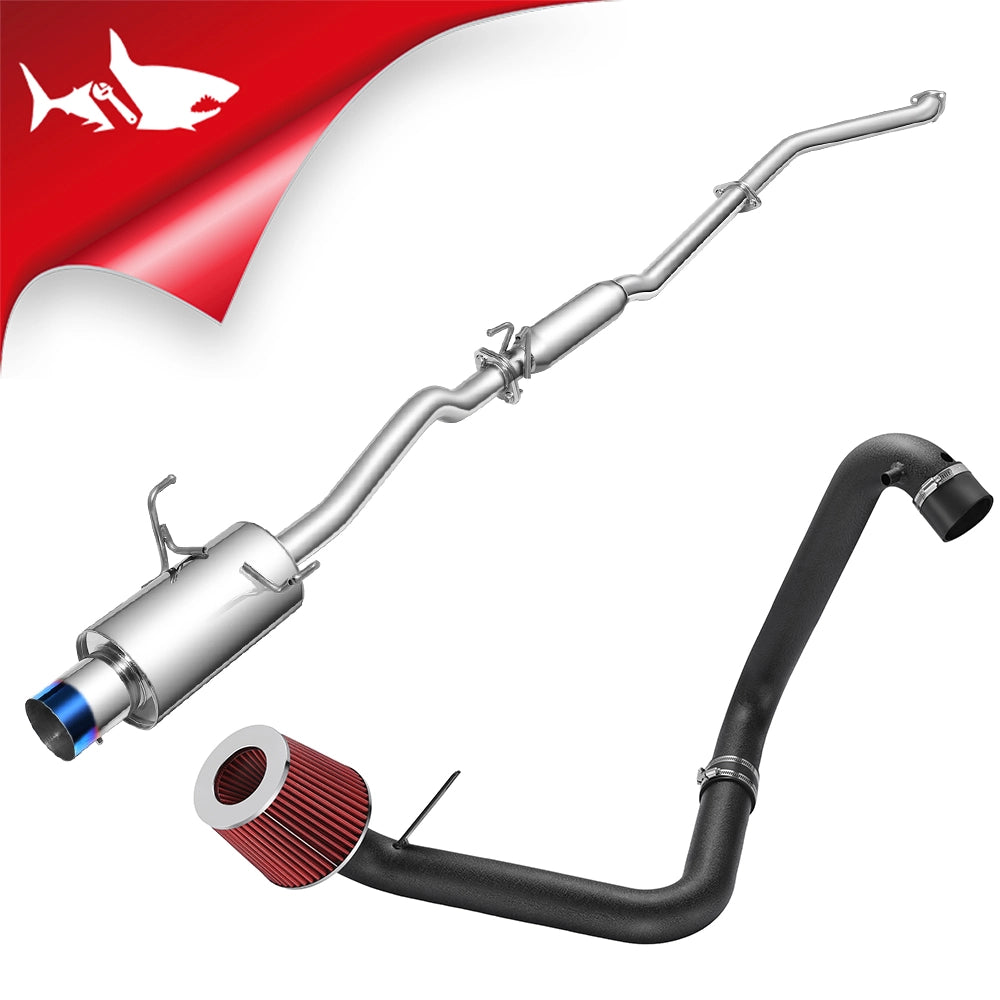 4" Catback Exhaust for 2001-2005 Honda Civic丨Burnt Muffler Tip丨1.7L L4 2/4 Door Only