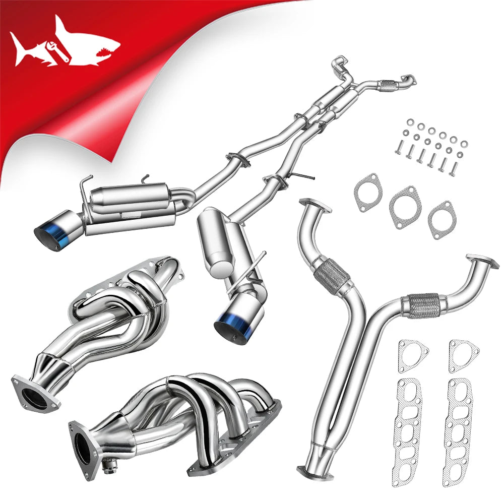 2003-2009 Nissan 350Z Cat Back Exhaust丨4.5 Inches Dual Burnt Tips丨3.5L V6 Coupe/Convertible 2Door Only
