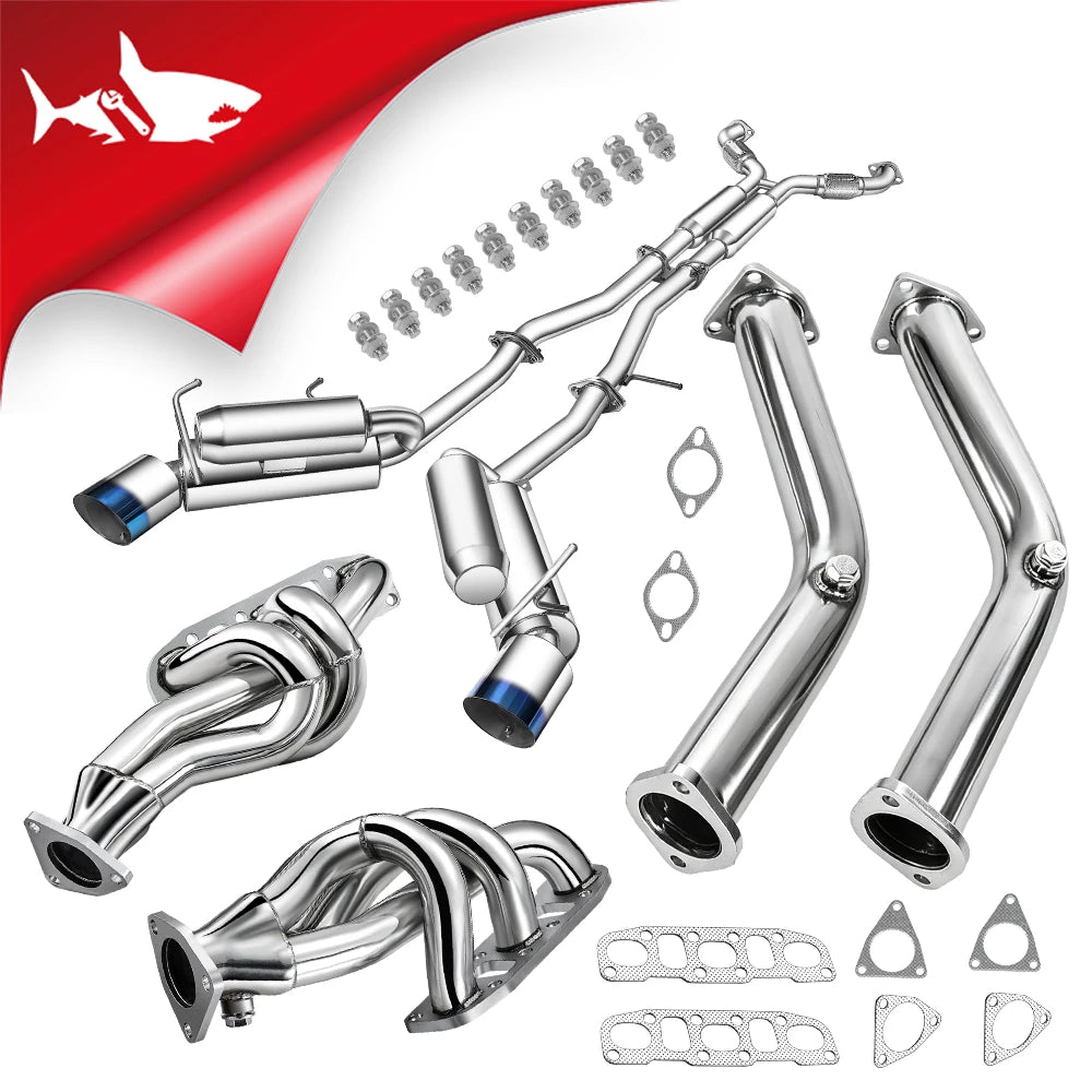 Flashark Catless Test Pipes for 2003–2007 Nissan 350Z and Infiniti G35 3.5L V6 With Gaskets and Bolts