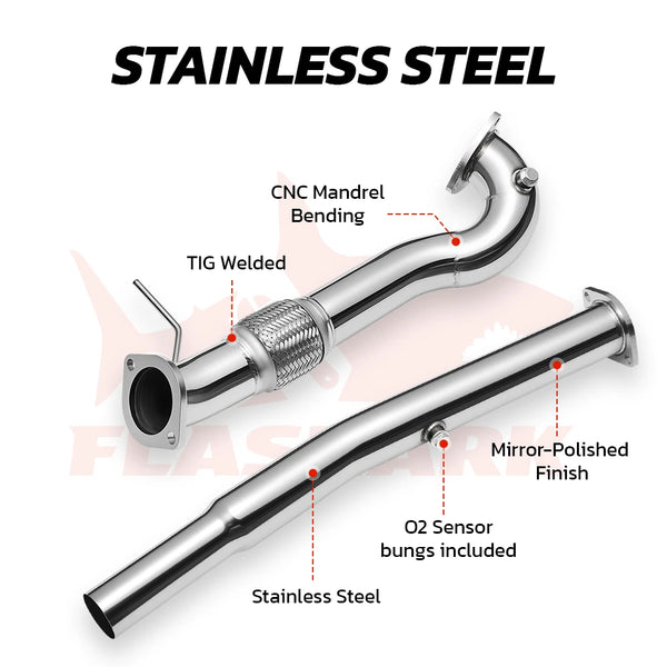3-Inch Catless Downpipe for 1999-2003 Audi S3 8L & 1999-2006 Audi TT 8N 1.8T Turbo