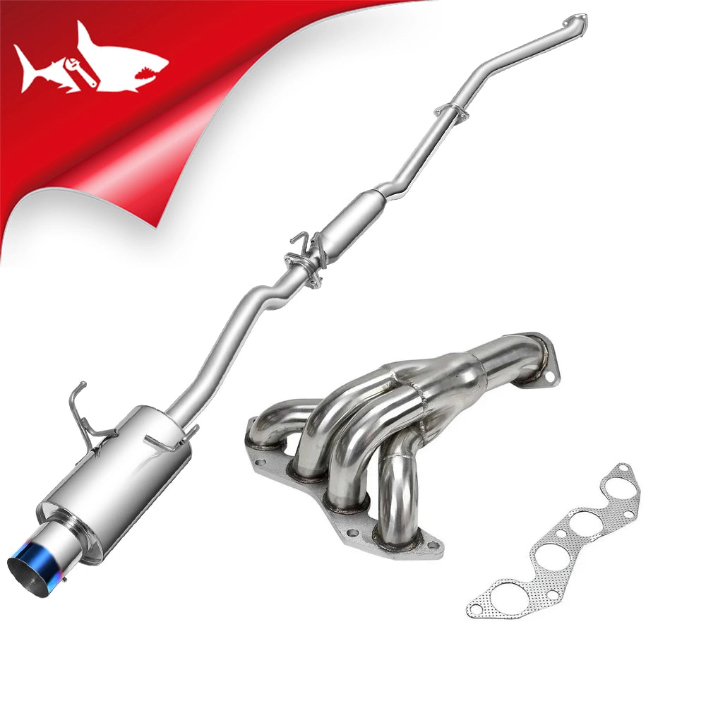 4" Catback Exhaust for 2001-2005 Honda Civic丨Burnt Muffler Tip丨1.7L L4 2/4 Door Only