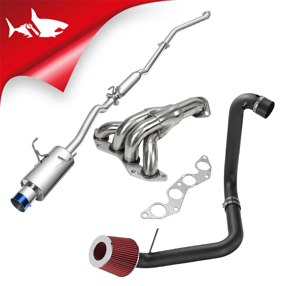 4" Catback Exhaust for 2001-2005 Honda Civic丨Burnt Muffler Tip丨1.7L L4 2/4 Door Only