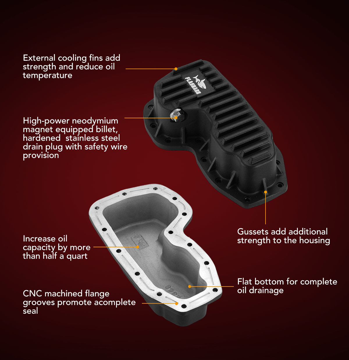 2011-2024 Jeep/Dodge Grand Cherokee/Durango, 2012-2018 RAM 1500 3.6L Aluminum Engine Oil Pan