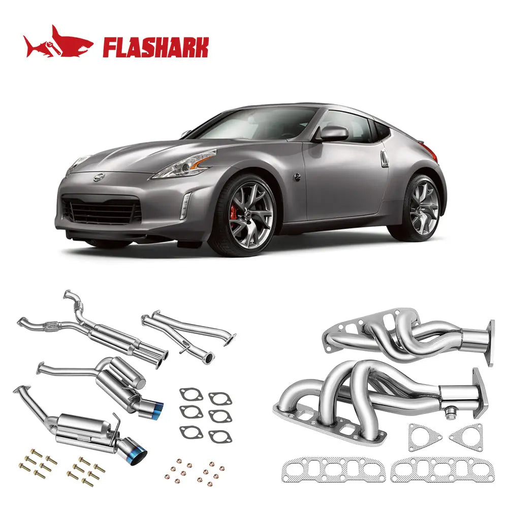 Exhaust Header/Catback Exhaust for 2009-2020 Nissan 370Z 2008-2013 Infiniti G37 3.7L V6 Flashark