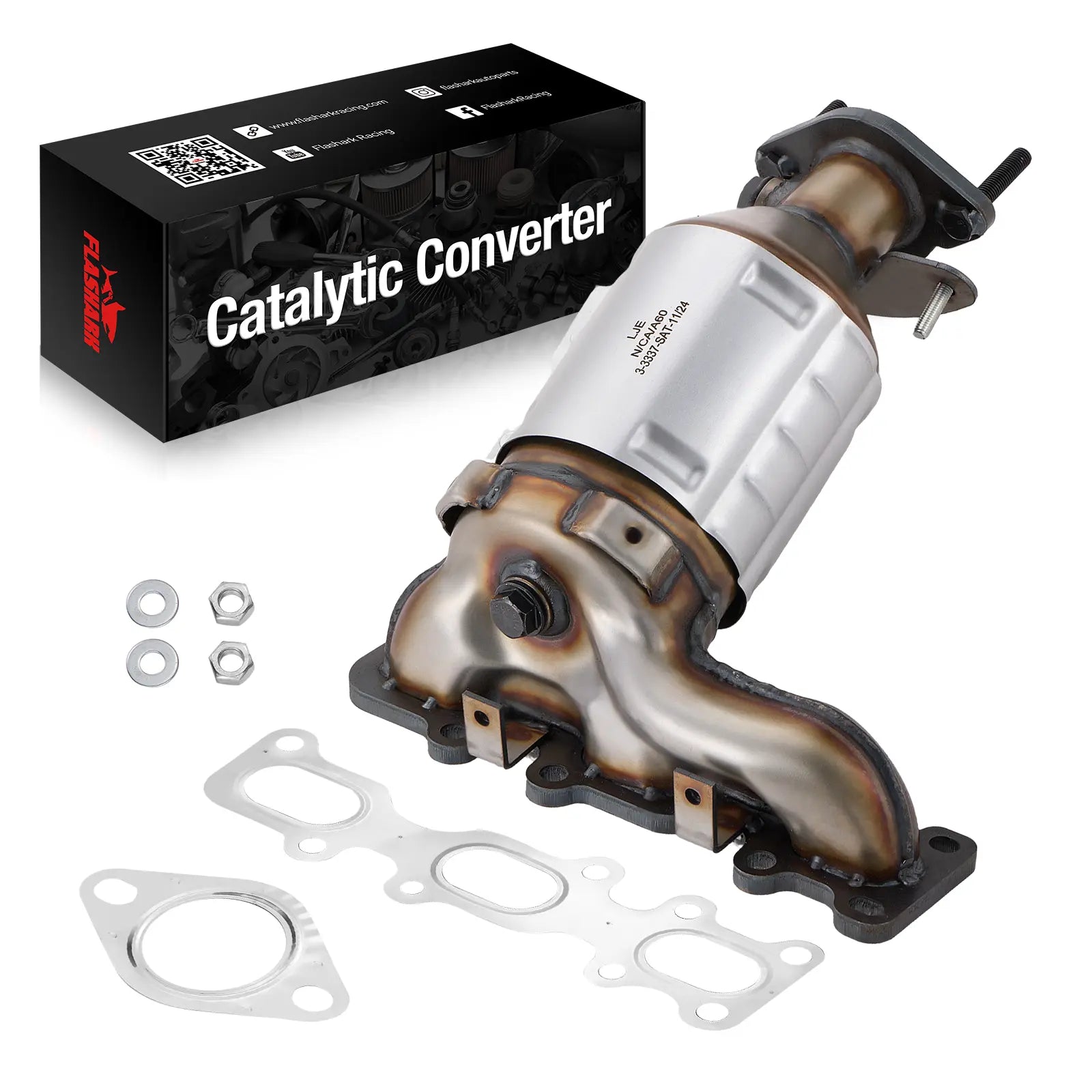 Exhaust Manifold Catalytic Converter for 2013-2019 Ford Explorer/Taurus/Edge/Flex & Lincoln 3.5L 3.7L Flashark